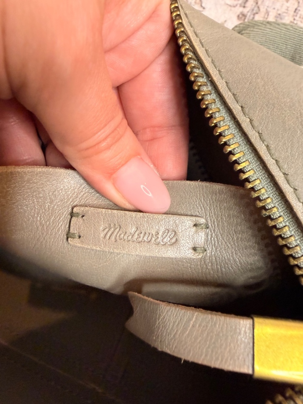 Madewell Transport Camera Bag Forgotten Landscape Leather Crossbody Gray - Picture 6 of 10